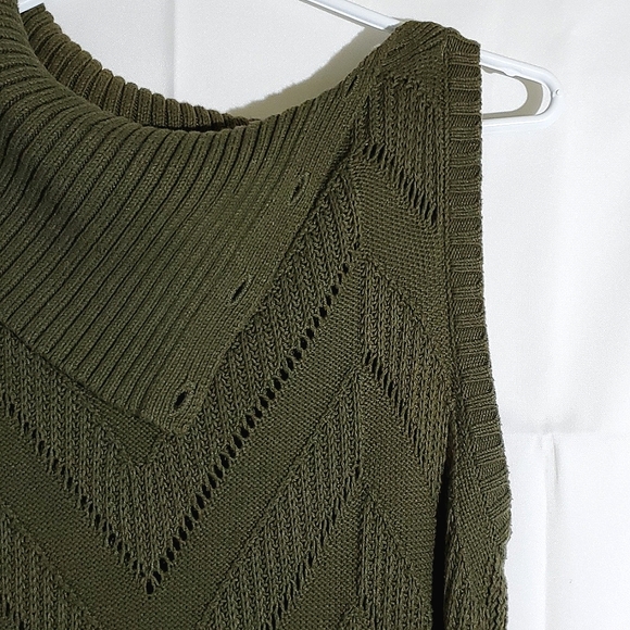 Banana Republic Green Cotton Blend Knit Sleeveless Adjustable Sweater Dress- Med - Picture 7 of 13